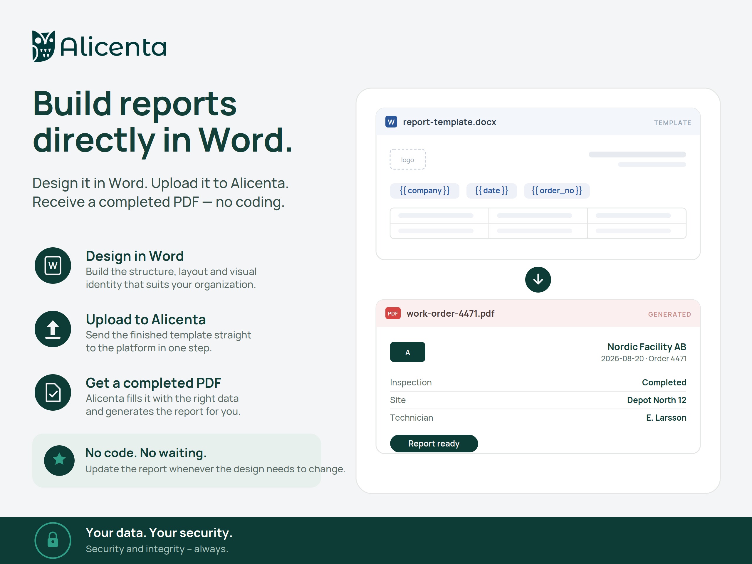 New Alicenta feature: build report templates directly in Word